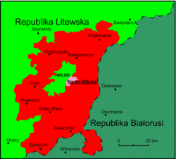 Planuotos Vilniaus krašto autonomijos ribos 